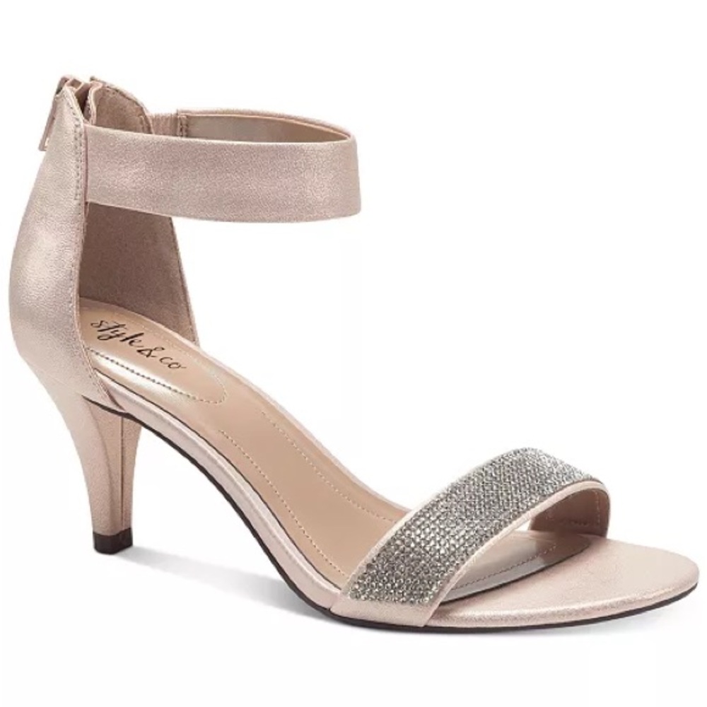 Style & Co Phillys Two-Piece Rose Gold  Evening Sandals